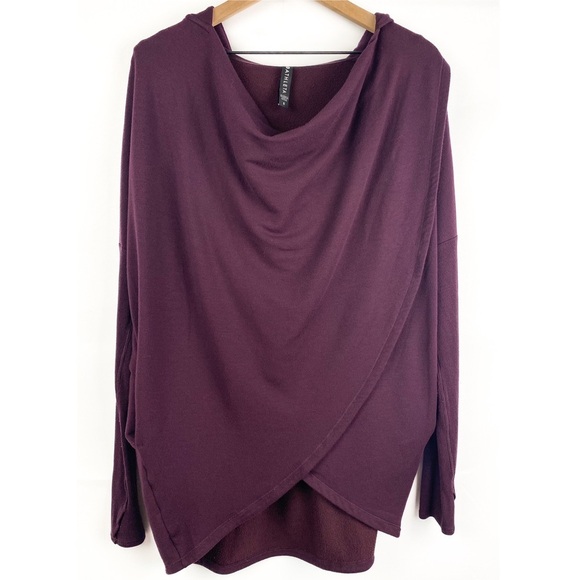 Athleta Purana Wrap Sweatshirt Hoodie Oversized Slouchy,‎ Spiced Cabernet - S - Picture 4 of 10